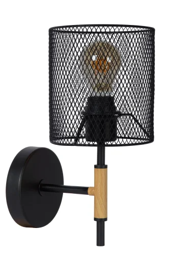 Бра Baskett 45259/01/30 Lucide чёрный на 1 лампа, основание чёрное в стиле винтаж  фото 2